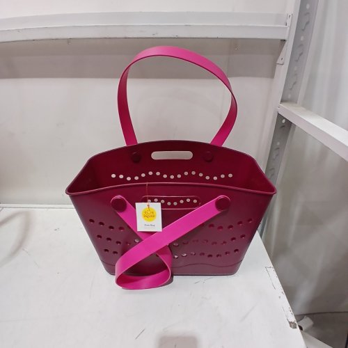 SUN SQUAD SUMMER TOTE BAG - 18" X 7.5" X 22.5" - BERRY / RED / PINK image 3