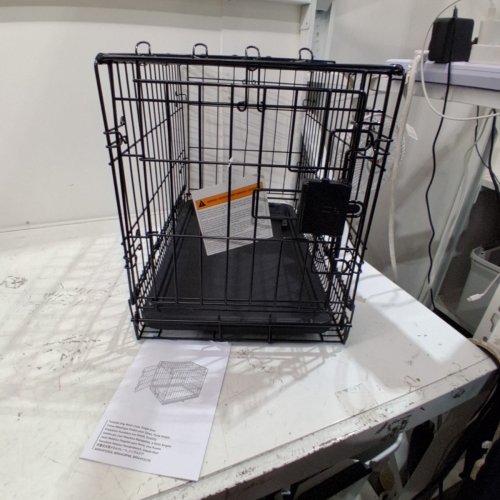 AMAZON BASICS FOLDABLE METAL WIRE DOG CRATE - 48" - (MODEL: 9001N-48B) image 2