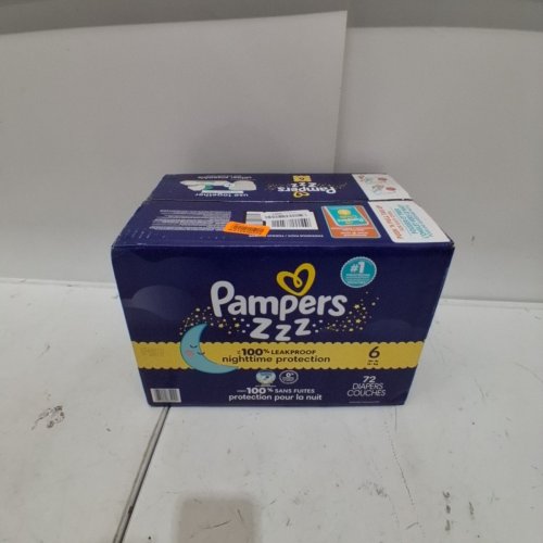 72PK PAMPERS OVERNIGHTS SWADDLERS DISPOSABLE BABY DIAPERS - SIZE 6 image 2