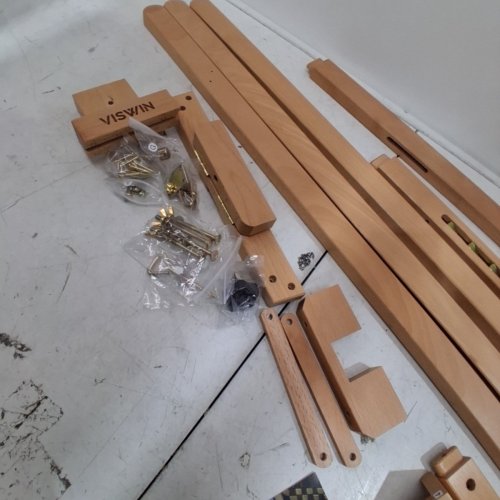 VISWIN ADJUSTABLE HEIGHT DISPLAY EASEL - 57" TO 76" - NATURAL (MODEL: ELAF_WJ7N_V1) image 3