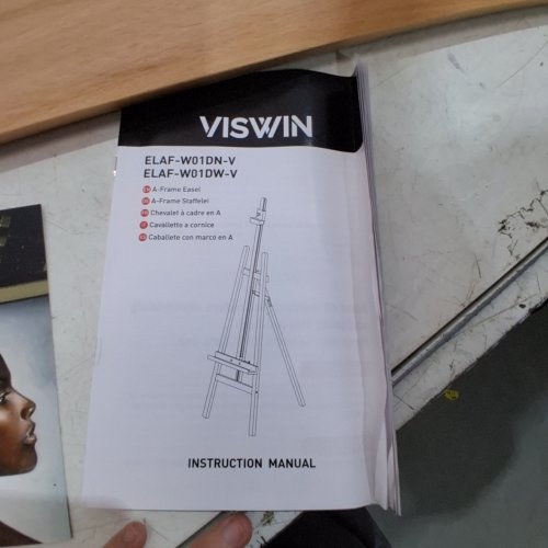VISWIN ADJUSTABLE HEIGHT DISPLAY EASEL - 57" TO 76" - NATURAL (MODEL: ELAF_WJ7N_V1) image 4