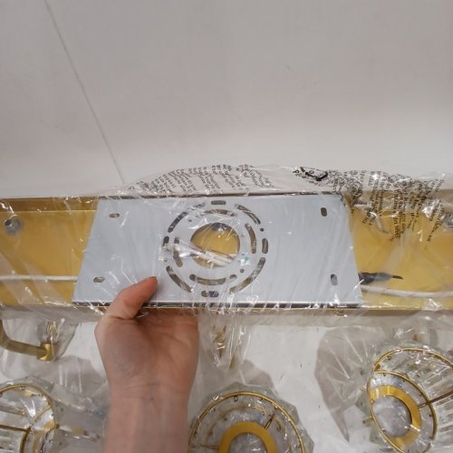 RALBAY 3-LIGHT CRYSTAL VANITY LIGHTS - 23.6" X 4.3" X 7.3" - GOLD (MODEL: 8605-3T) image 4