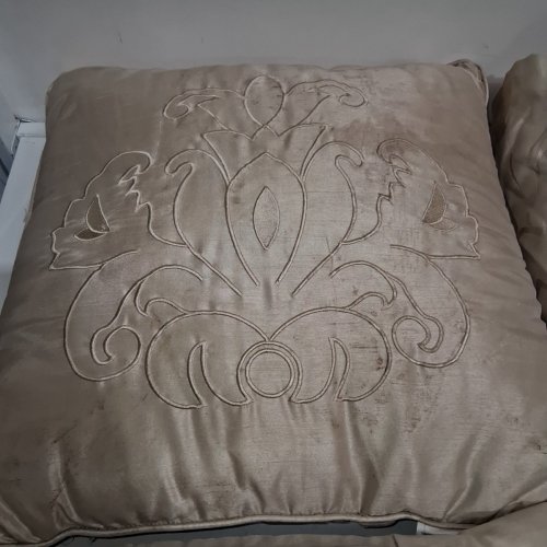 7PC CHEZMOI COLLECTION SERENE LUXURY EMBROIDERY COMFORTER SET - CALI KING - CHAMPANGE image 6