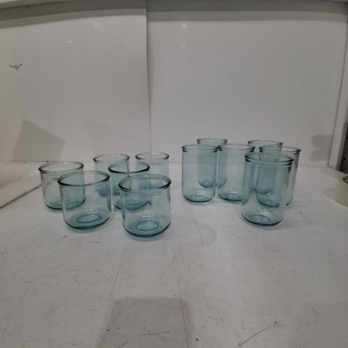 12PC THRESHOLD POTOMAC GLASS TUMBLER SET - 13.5OZ/11.8OZ - BLUE image 2