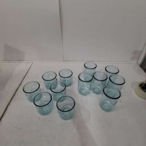 12PC THRESHOLD POTOMAC GLASS TUMBLER SET - 13.5OZ/11.8OZ - BLUE image 3