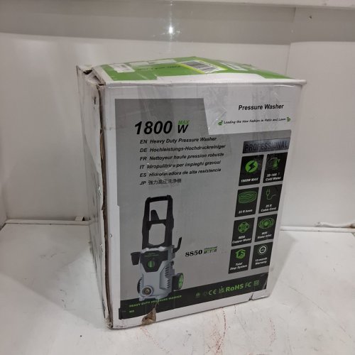 PATOOLIO ELECTRIC HIGH PRESSURE WASHER - 23FT HOSE - 1800W - 4500PSI - 2.8GPM - GREEN/BLACK (MODEL: W8) image 5