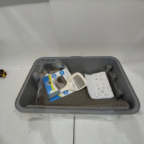 ELLENPENT STAINLESS STEEL CAT LITTER BOX WITH LID - XL - 36L - GREY (MODEL: CH-ICB010) image 3