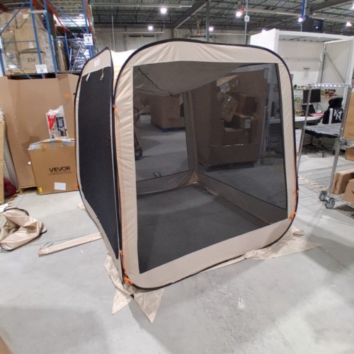 POP UP SCREENED IN CANOPY/HOUSE TENT - 6FT X 6FT - 4-6 PERSON - BEIGE (MODEL: 121131) image 2