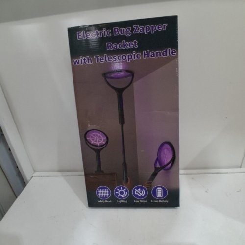 DRIHARA RECHARGEABLE ELECTRIC FLY SWATTER WITH EXTENDABLE HANDLE & 90° ROTATING HEAD FOR INDOOR & OUTDOOR - 17.1" - 44.3" - PURPLE/GREY (MODEL: ZH-M819) image 4
