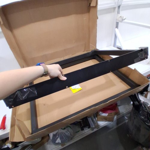 2PK DIY METAL FRAME TABLE LEGS WIHT HARDWARE - 28" X 35" X 3.25" - MATTE BLACK image 3