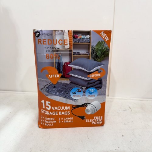 15PC GONGSHI VACUUM STORAGE BAGS - ASSORTED SIZES - CLEAR image 2