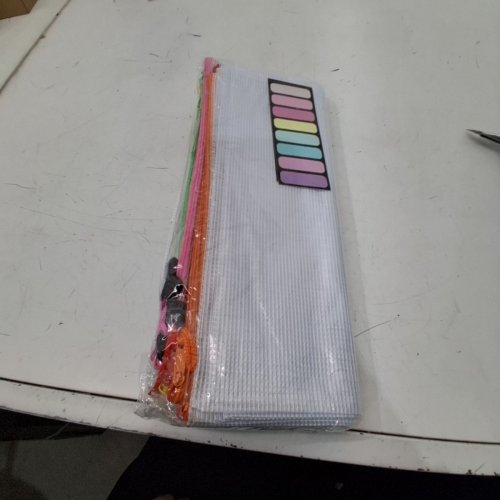 24PK JARLINK MESH ZIPPER POUCH TRAVEL BAGS WITH LABELS -9.2" X 12.8" - ASSORTED COLORS (MODEL: OP799K-24) image 3