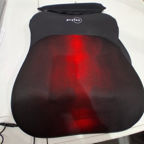 PRYFEY HEATED ULTRATHIN BACK MASSAGER WITH 4D KNEADING - 17" X 21" - BLACK/GREY (MODEL: BKYB-01) image 2