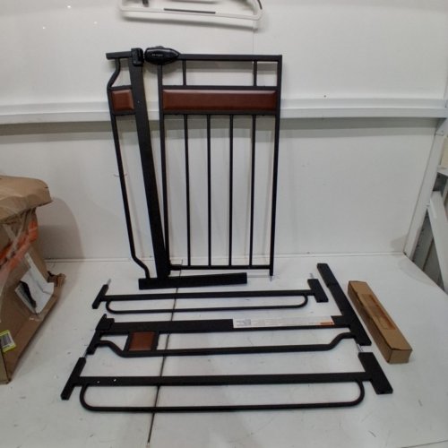 REGALO HOME ACCENTS EXTRA WIDE METAL WALK-THROUGH SAFETY GATE (BLACK) - 0310 DS image 2