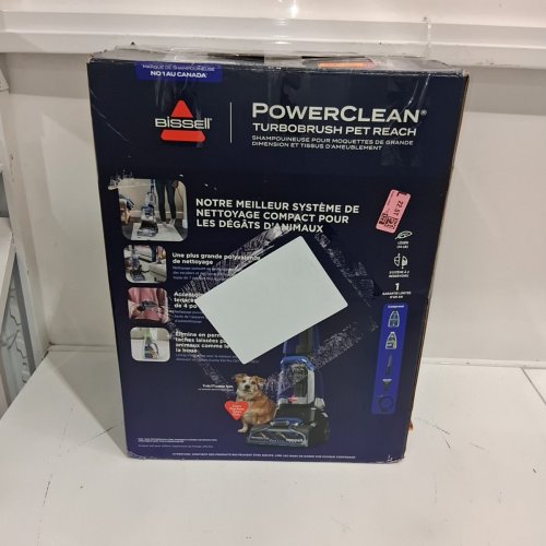 BISSELL POWERCLEAN TURBOBRUSH PET REACH UPRIGHT CARPET CLEANER - BLACK/BLUE (MODEL: 3946C) image 7