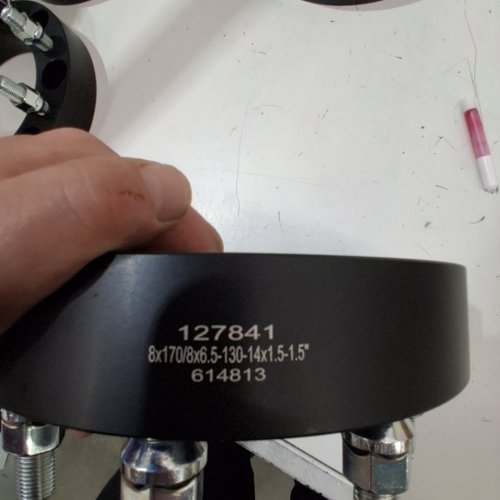 4PC WHEEL SPACERS - 1.5" THICK, 8 X 170 / 8 X 6.5, 130 MM, 14 X 1.5 STUDS - BLACK (ITEM: 127841) image 2