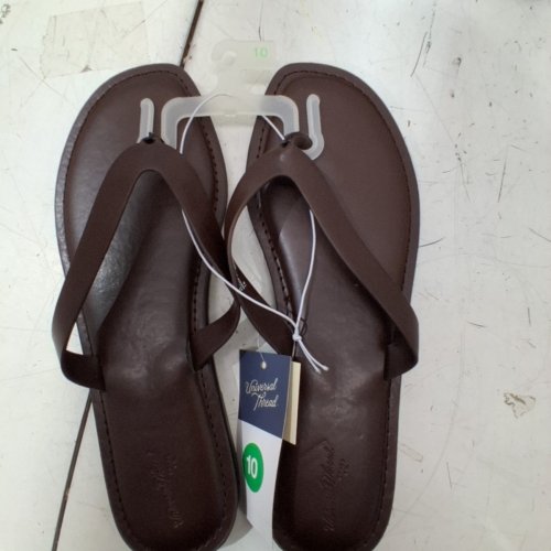 WOMENS UNIVERSAL THREADS SANDALS MEMORY FOAM FLIP FLOPS - SIZE 10 - BROWN image 2