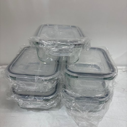 5PK VTOPMART GLASS CONTAINERS DISHWASHER SAFE - 22OZ EACH - CLEAR image 2