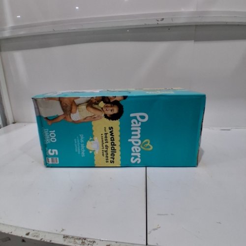 100PK PAMPERS SWADDLERS 100% LEAKPROOF DISPOSABLE BABY DIAPERS - SIZE 5 image 3