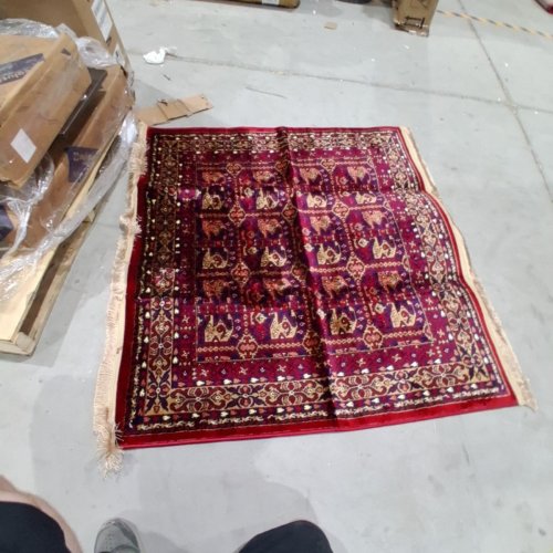 HANDWOVEN AFGHAN TURKMEN BUKHARA PERSIAN AREA RUG CARPET - 4FT 3" X 4FT - RED image 2