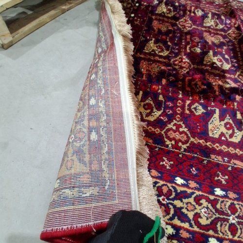 HANDWOVEN AFGHAN TURKMEN BUKHARA PERSIAN AREA RUG CARPET - 4FT 3" X 4FT - RED image 3