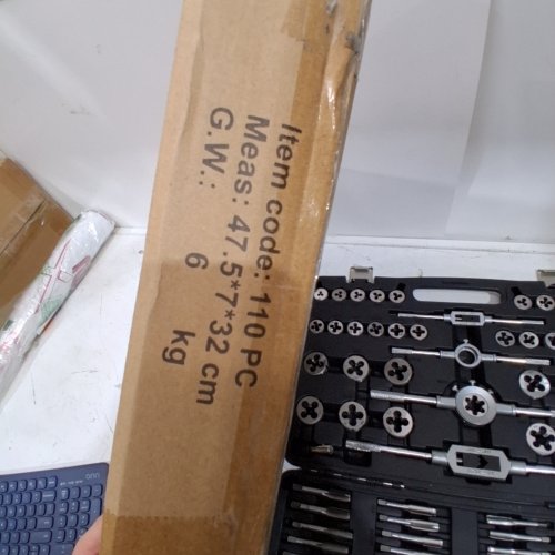 110PC TAP AND DIE SET THREADING TOOL - METRIC SIZE M2 TO M18 - BLACK (MODEL: 110PC) image 2