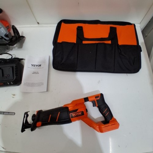 9PC CORDLESS POWER TOOL COMBO KIT - CORDLESS DRILL, IMPACT DRIVER, BATTERIES, CHARGER, RECIPROCATING SAW, CIRCULAR SAW, AND WORK LIGHT - ORANGE / BLACK (MODEL: ML-IS79-200 K) image 10