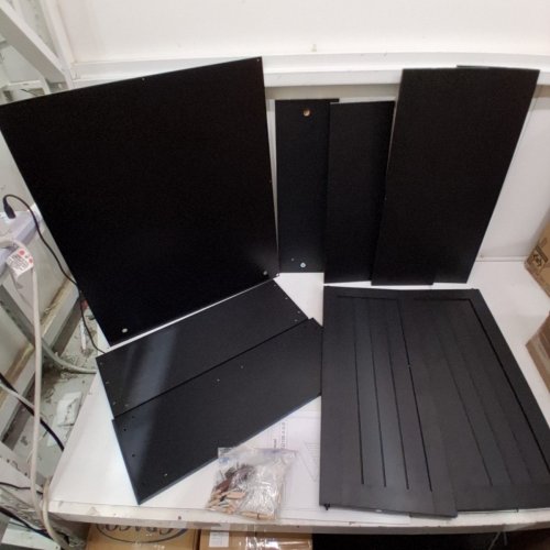BATHROOM WALL MOUNTED TWO DOOR MEDICINE CABINET - 24.2" X 22" X 8" - BLACK (MODEL: SHX-DG2108-X-0-S) image 2