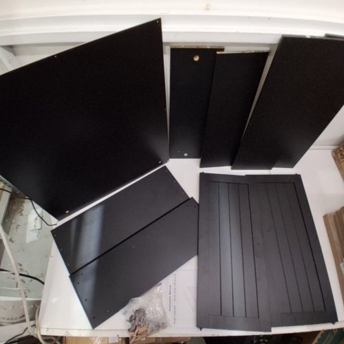 BATHROOM WALL MOUNTED TWO DOOR MEDICINE CABINET - 24.2" X 22" X 8" - BLACK (MODEL: SHX-DG2108-X-0-S) image 3