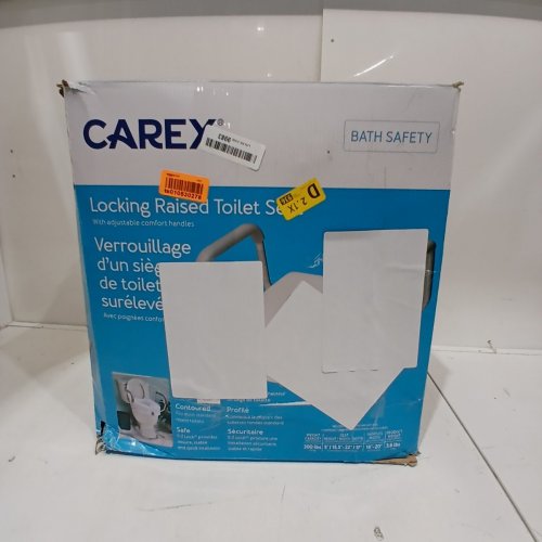 CAREX E-Z LOCK RAISED TOILET SEAT WITH SUPPORT HANDLES - WHITE (MODEL:FGB303CA) image 4