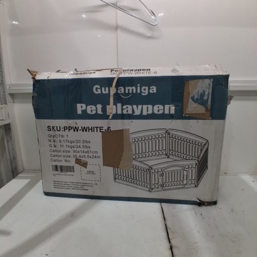 GUPAMIGA 6-PANEL PET PLAYPEN FOR SMALL PETS - 24" X 31.5" (EACH) - WHITE (MODEL: PPW-WHITE-6) image 2