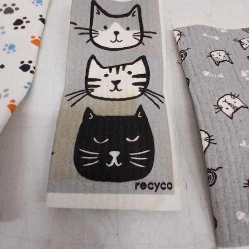 11PC RECYCO PLANT BASED SWEDISH DISHCLOTHS - CAT PRINT (MODEL: 1796215) image 4