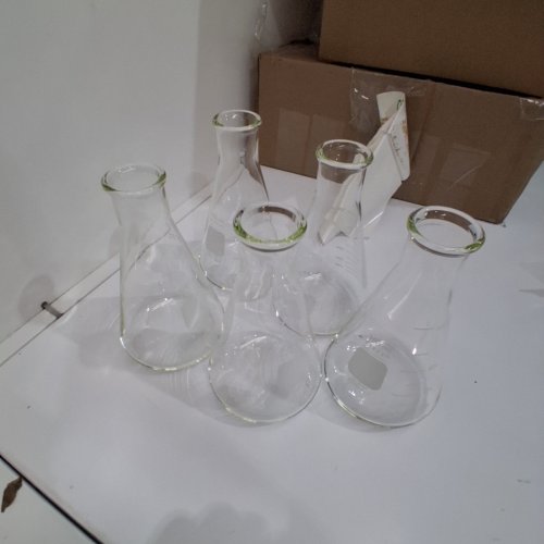 5PK PYREX NARROW MOUTH HEAVY DUTY RIM ERLENMEYER FLASK - CLEAR (MODEL: 4980-500) image 2