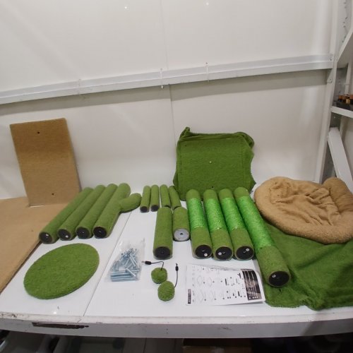 PEQULTI MULTI-LEVEL CAT TOWER WITH 2 DOOR CONDO FOR LARGE BREED CAT - GREEN (MODEL: AMT0110GN) image 4