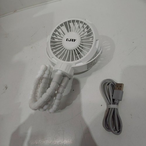 UJAY RECHARGEABLE FLEXIBLE DESKTOP CLAMP FAN - WHITE (MODEL: BP952) image 4