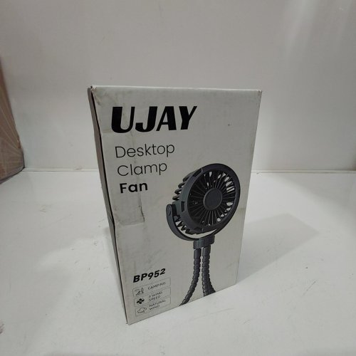 UJAY RECHARGEABLE FLEXIBLE DESKTOP CLAMP FAN - WHITE (MODEL: BP952) image 5