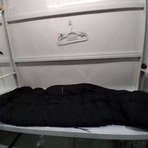 CAMPING COT CUSHION WITH TIES - SINGLE - BLACK image 2