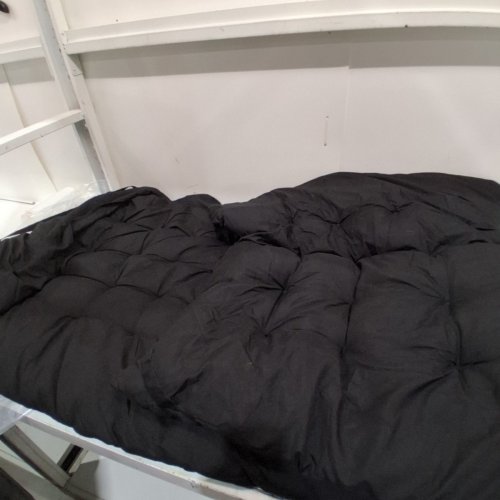 CAMPING COT CUSHION WITH TIES - SINGLE - BLACK image 3
