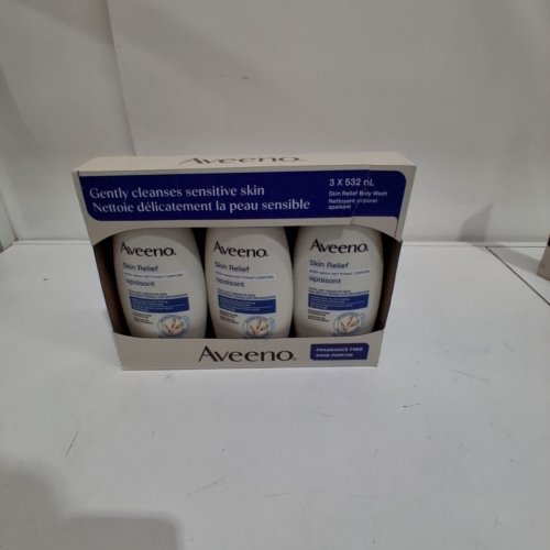 3PK AVEENO SKIN RELIEF BODY WASH SENSITIVE SKIN- 532ML /EACH - FRAGRANCE FREE image 2