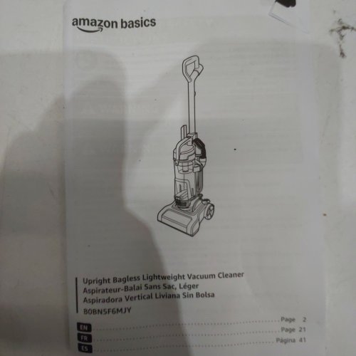 AMAZON BASICS CORDED UPRIGHT BAGLESS VACUUMS - BLUE/WHITE/BLACK (MODEL:VUS29AE1B) image 2