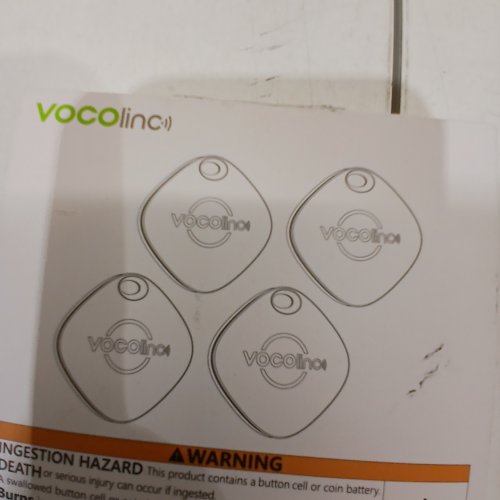 4PK VOCOLINC AIR TRACKER SMART TAGS FOR ANDOID & IOS - REMOVEABLE BATTERY - BLACK image 2