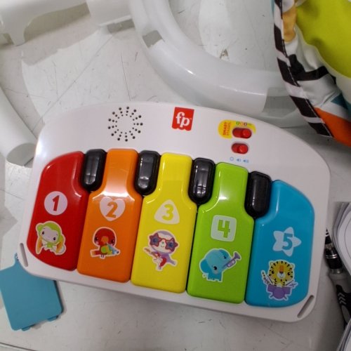 FISHER PRICE PORTABLE BABY CHAIR KICK AND PLAY SIT-ME-UP FLOOR SEAT WITH PIANO - MULTICOLOR (MODEL: HNB39) image 3