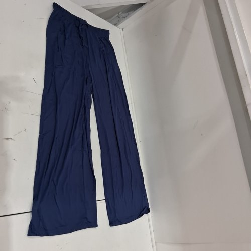 WOMEN'S DRAWSTRING WIDE LEG LOUNGE PANTS - EXTRA LARGE - NAVY image 2
