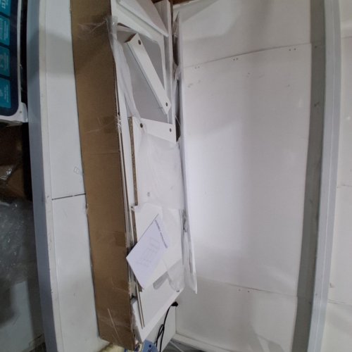 WOODEN STORAGE CUBBY UNIT WITH 3 CUBBIES AND SIDE MIRROR - WHITE (MODEL:US887301WT00) image 5