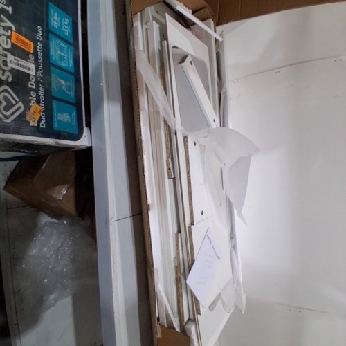 WOODEN STORAGE CUBBY UNIT WITH 3 CUBBIES AND SIDE MIRROR - WHITE (MODEL:US887301WT00) image 6