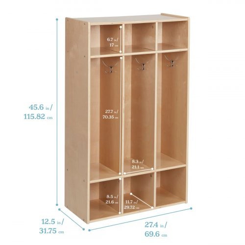 WOODEN STORAGE CUBBY UNIT WITH 3 CUBBIES AND SIDE MIRROR - WHITE (MODEL:US887301WT00) image 2