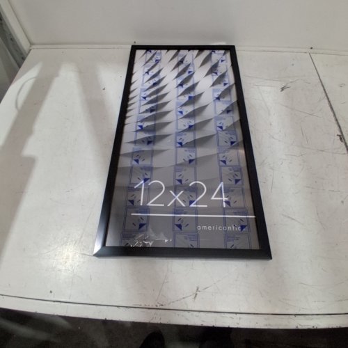 AMERICANFLAT PICTURE FRAME WITH POLISHED PLEXIGLASS - 12" X 24" - BLACK image 2