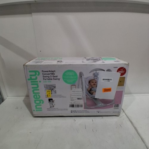 INGENUITY CONVERT ME 2-IN-1 CORDED COMPACT PORTABLE AUTOMATIC BABY SWING & INFANT SEAT WITH NATURE SOUNDS - 0 TO 9 MONTHS, 6LBS TO 20LBS - SWELL (MODEL: 12579/3407) image 4