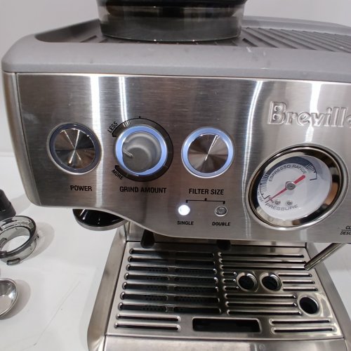 BREVILLE THE BARISTA EXPRESS ESPRESSO MACHINE WITH BUILT-IN GRINDER & MILK FROTHER - BRUSHED STAINLESS STEEL (MODEL: BES870XL) image 2