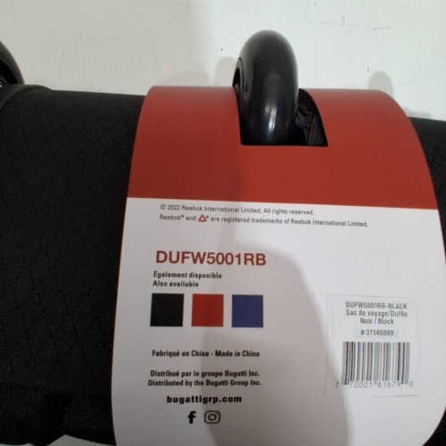 REEBOK FOLDABLE ROLLING DUFFLE BAG ON WHEELS - 125 L - BLACK (MODEL: DUFW5001RB) image 2